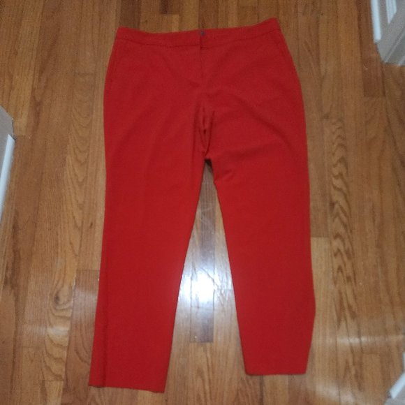 Vince Camuto Bright Red Cropped Ankle Dress Pants Size 14 - Picture 2 of 7